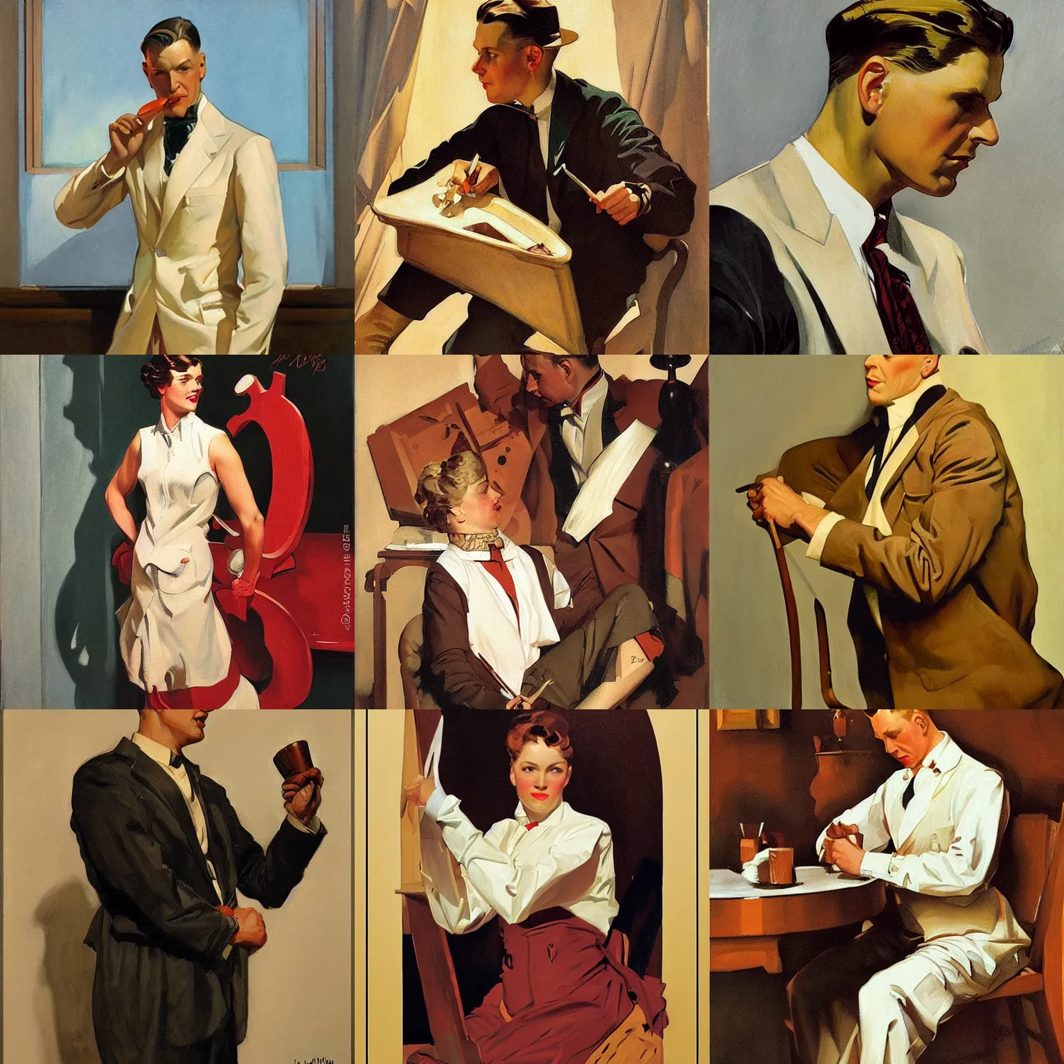 Prompt: leyendecker painting