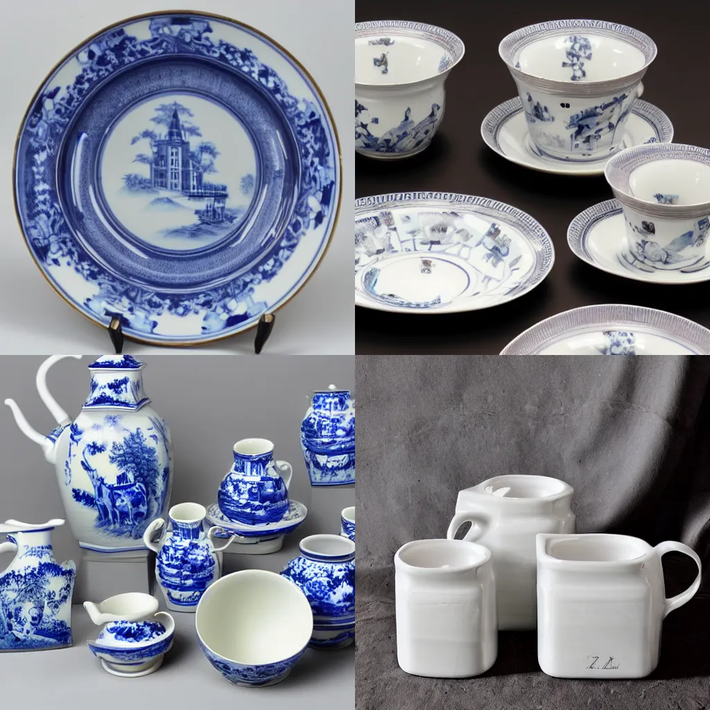 Prompt: gzhel porcelain photo