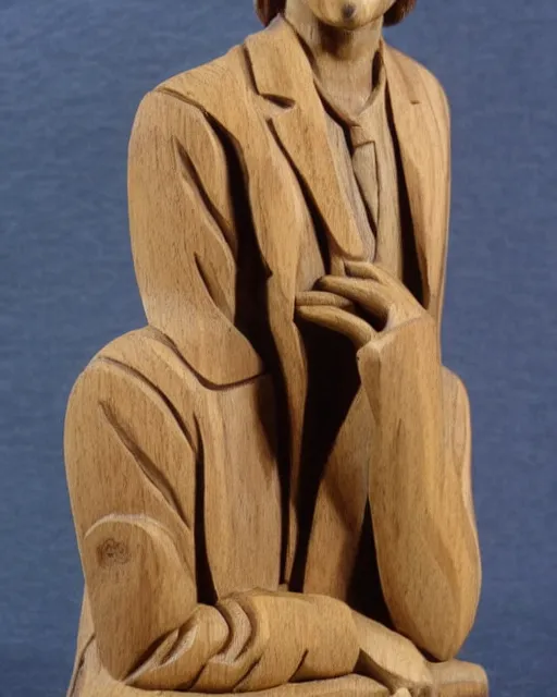 Image similar to wooden carving statue of john lennon, product picture, ebay listing thumbnail