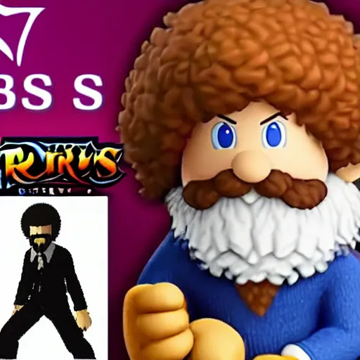 Image similar to Bob Ross character reveal for Super Smash bros ultimate