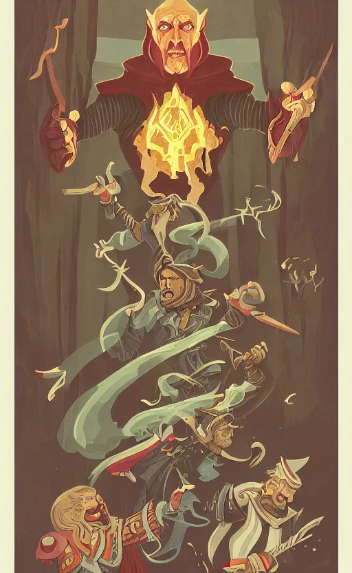 Image similar to powerful wizard, dungeons and dragons by simon kennedy, studio muti