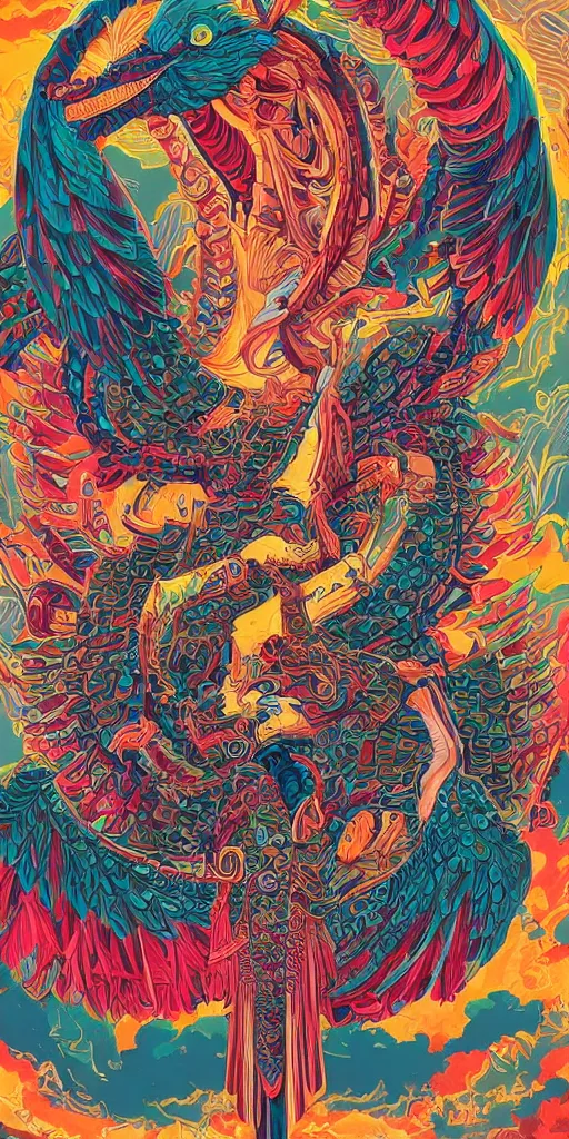 Image similar to quetzalcoatl, Tristan Eaton, victo ngai, artgerm, RHADS, ross draws