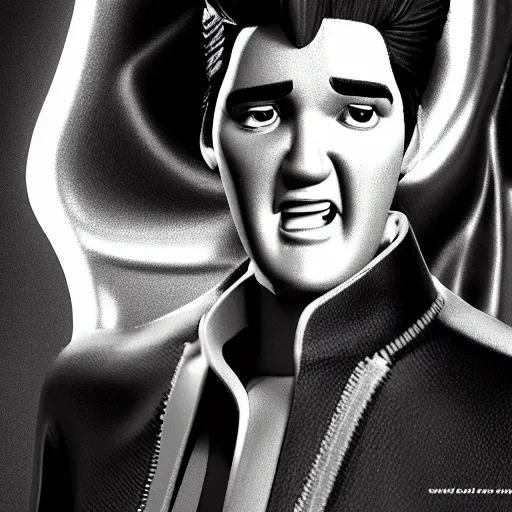 Image similar to elvis presley, 3 d render, pixar,