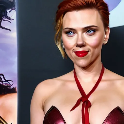 Image similar to Scarlett Johansson as wonder woman