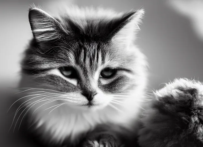 Prompt: 5 5 mm photo of a fluff ball with a cat's face. fantasy magic style. highly detailed 8 k. intricate. lifelike. soft light. sony a 7 r iv 5 5 mm. cinematic post - processing