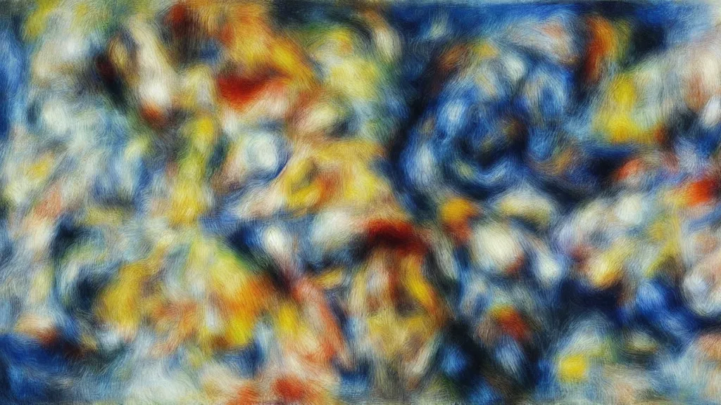 Prompt: abstract art painting, geometry, lines, forms, shapes, experimental, in style of pierre - auguste renoir,, fine details,