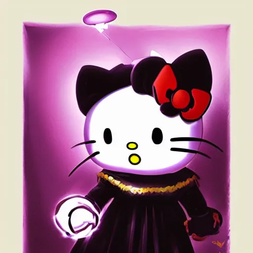 Evil Hello Kitty by Stanley Artgerm Lau, WLOP