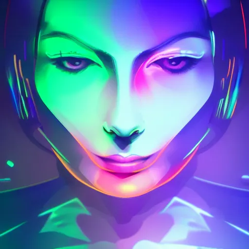 Image similar to the most original and beautiful profile picture on discord, symetrical, 4 k, beautiful gorgeous digital art, trending on artstation, neon lights, colorful, joyful