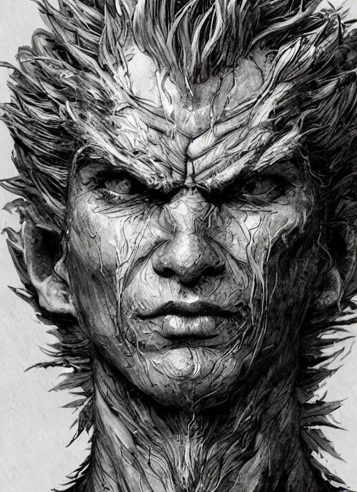 Prompt: portrait, a monster made out of pot leaves, watercolor, dramatic lighting, cinematic, establishing shot, extremely high detail, foto realistic, cinematic lighting, pen and ink, intricate line drawings, by Yoshitaka Amano, Ruan Jia, Kentaro Miura, Artgerm, post processed, concept art, artstation, matte painting, style by eddie mendoza, raphael lacoste, alex ross