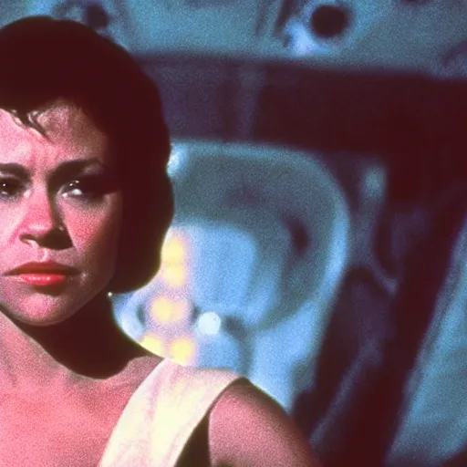 Prompt: A picture Alyssa Milano playing Han Solo. Beautiful Cinematic Photo. Still from Star Wars A New Hope.