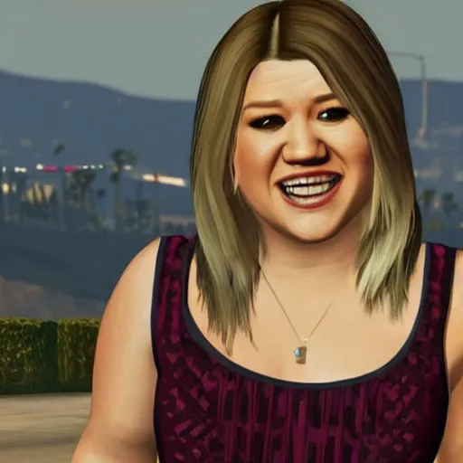 Prompt: Kelly Clarkson in GTA V