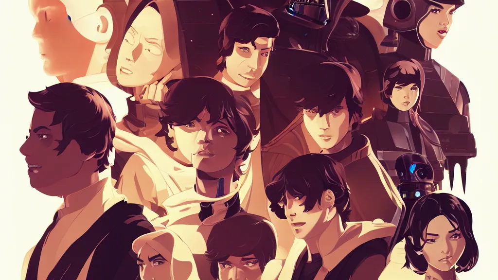 Image similar to star wars, clean cel shaded vector art. shutterstock. behance hd by lois van baarle, artgerm, helen huang, by makoto shinkai and ilya kuvshinov, rossdraws, illustration, fantasy