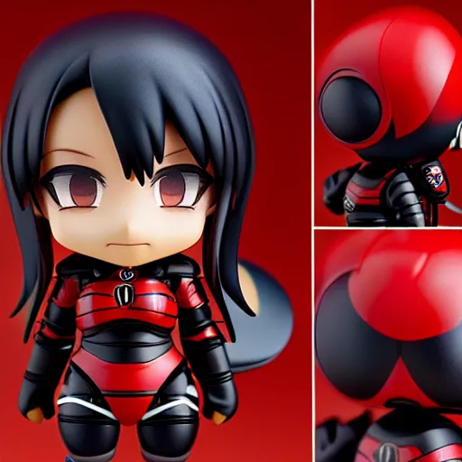 Image similar to wide photograph of cute bee nendoroid with themed crimson - black armor, portrait, hyperdetailed, artstation, cgsociety, 8 k, by tangerine dream