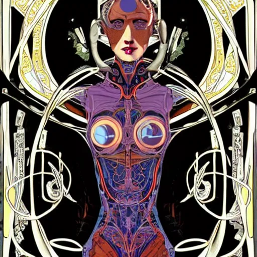 Prompt: cyborg art nouveau