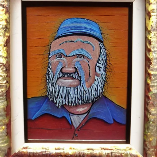 Prompt: painting of old man, appalachian folk art, detailed, award winning, 4 k