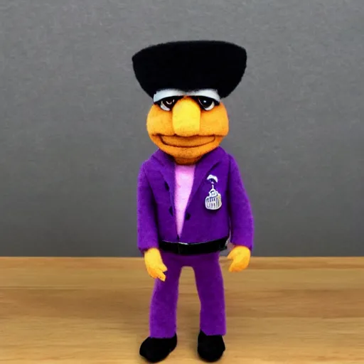 Prompt: prison mike as a muppet. highly detailed felt. hyper real photo. 4 k.