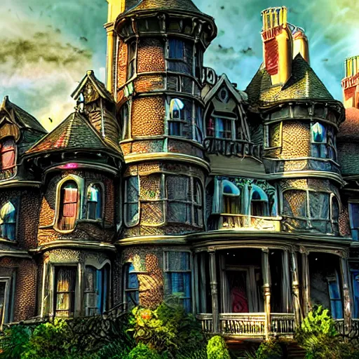 Prompt: Disney Haunted Mansion building scenes, fun, spooky, singing ghosts, 4k, photorealistic, high detail, hdr, atmospheric