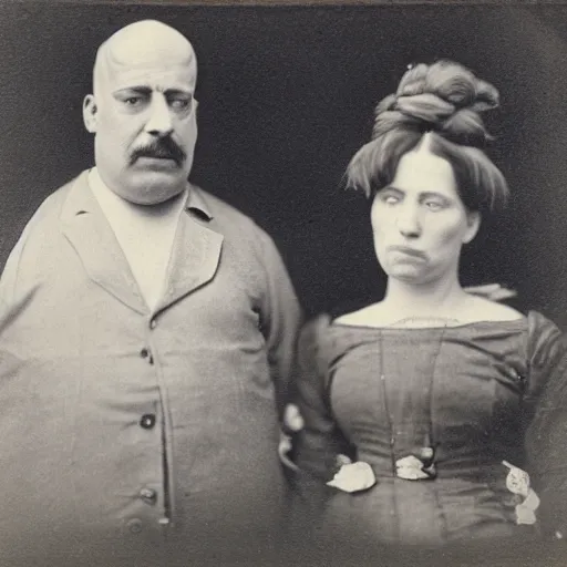 Prompt: tintype photo of homer simpson and marge simpson from the simpsons by julia margaret cameron 1 8 8 0 s, realistic, body shot, sharp focus, 8 k high definition, insanely detailed, intricate, elegant, cherry blossoms