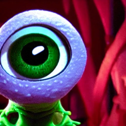 Image similar to mike wazowski as a still from the nightmare before christmas ( 1 9 8 4 ), super high quality, award winning, photograph,