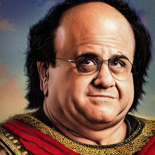 Image similar to portrait of Danny DeVito as a Roman centurion