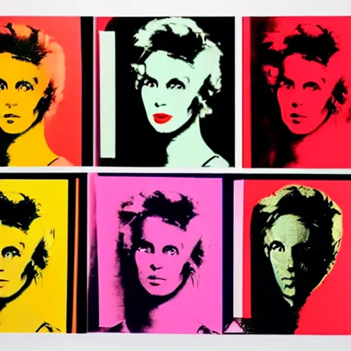 Image similar to cyborgs by andy warhol