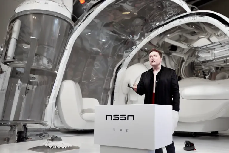 Prompt: elon musk introducing his new hamburger, 4k