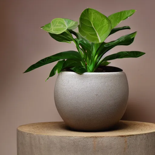 Prompt: a pot made from connecting circles houseplants