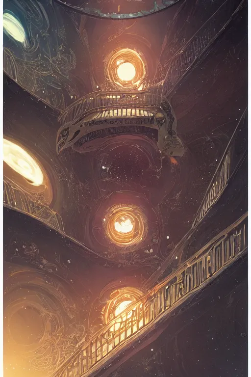 Prompt: majestic stairways to otherworldly galaxies inside a glass jar, high intricate details, rule of thirds, golden ratio, cinematic light, 8 k, octane render, anime style, graphic novel by fiona staples and dustin nguyen, art by beaststars and orange, peter elson, alan bean, studio ghibli, makoto shinkai