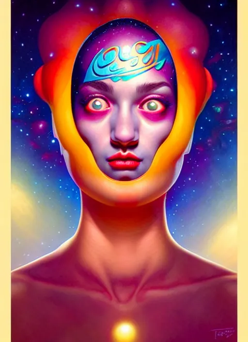 Image similar to cosmic random fruit portrait, pixar style, by tristan eaton stanley artgerm and tom bagshaw.