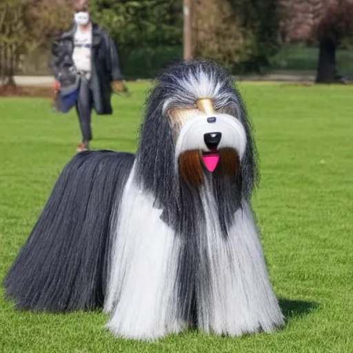 Image similar to robotic bearded collie that's a robot.