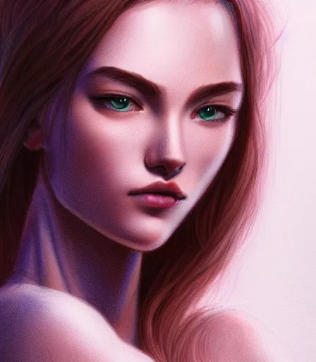 Image similar to drawing of a woman with a pretty face, a perfect body, wearing casual clothes, character design by charlie bowater, detailed, soft lighting, rendered in octane