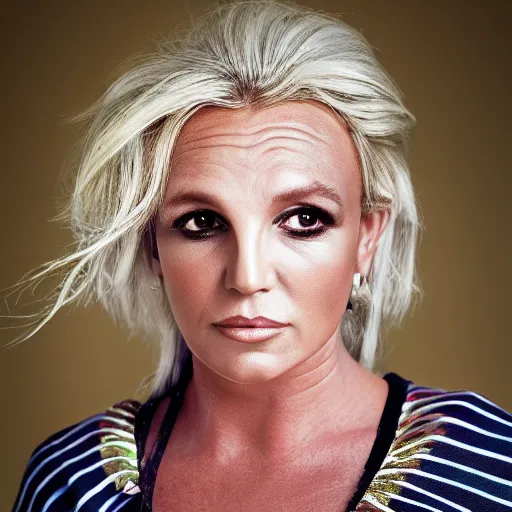 Prompt: old britney spears singer at age 9 0 years old, color ( sony a 7 r iv, symmetric balance, polarizing filter, photolab, lightroom, 4 k, dolby vision, photography award ), vogue, perfect face