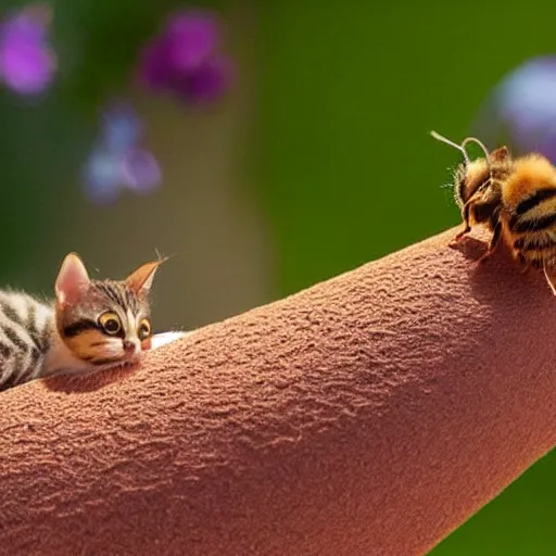 Image similar to photo of world ’ s smallest cat the size of a honeybee