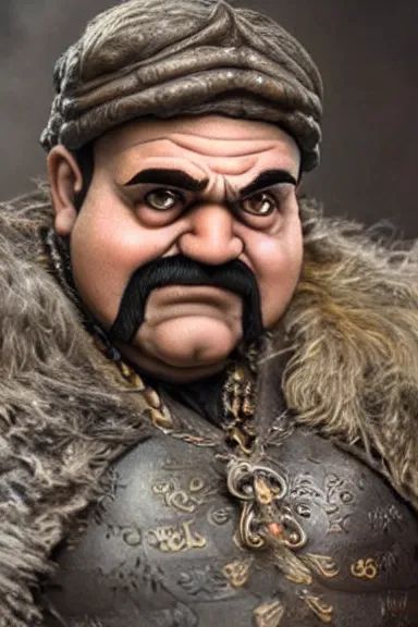 Prompt: very very intricate photorealistic photo of wario in an episode of game of thrones, photo is in focus with detailed atmospheric lighting, award - winning details