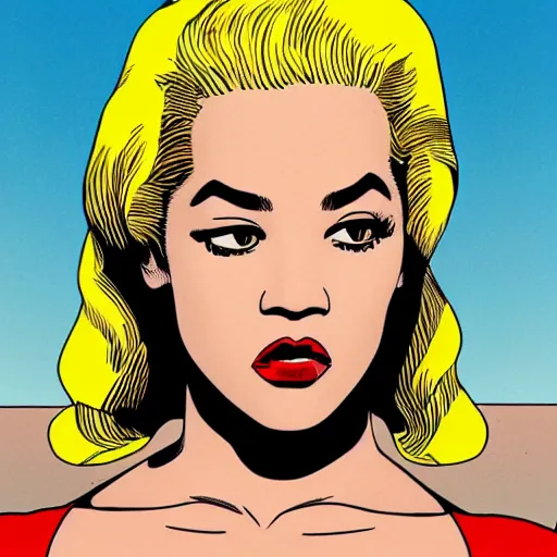 Image similar to rita ora retro minimalist portrait by jean giraud, moebius starwatcher comic, 8 k