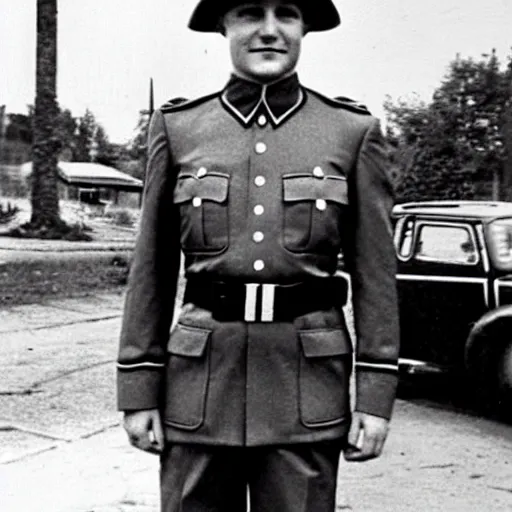 Image similar to Justin Truedau wearing a nazi uniform