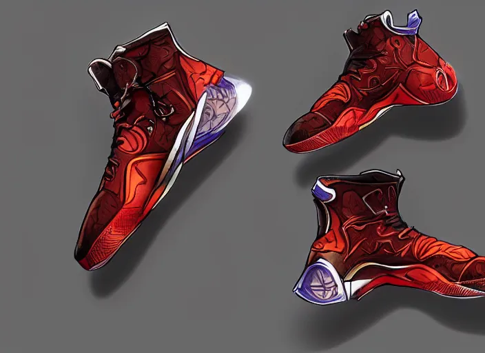 Image similar to basketball sneakers concept of doctor strange, trending on artstation, smooth, sharp focus