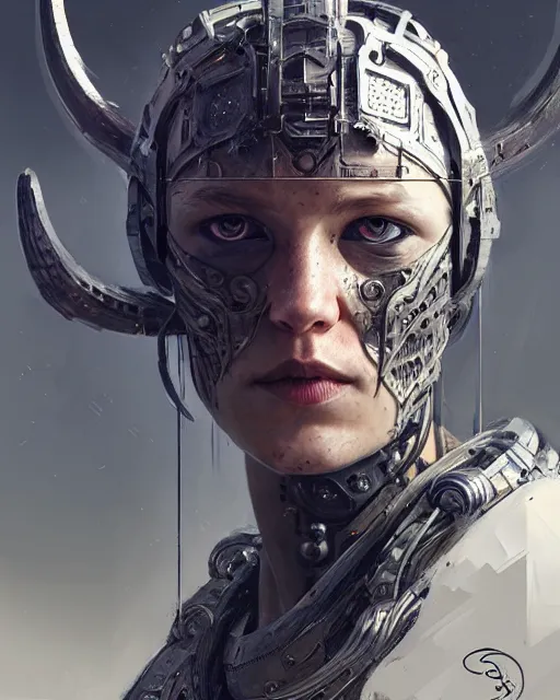 Prompt: portrait of a viking cyborg at clapham south tube station, real life skin, intricate, highly detailed, artstation, concept art, smooth, sharp focus, art by artgerm and greg rutkowski