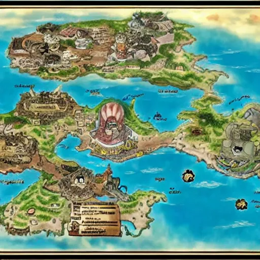 prompthunt: skypiea map form one piece anime