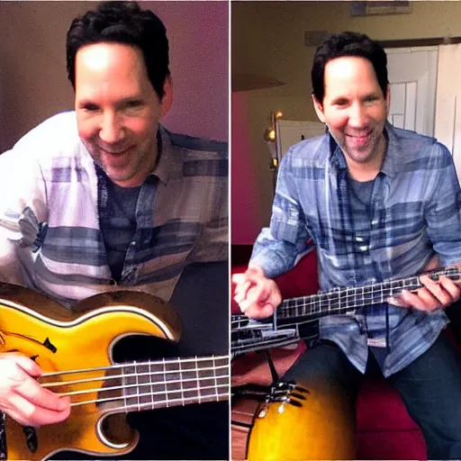 Prompt: “Paul Rudd slapping the bass”