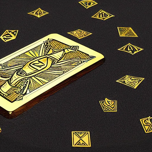 Image similar to ace of swords gold inlay diamonds tarot detailed illlustration 8 k