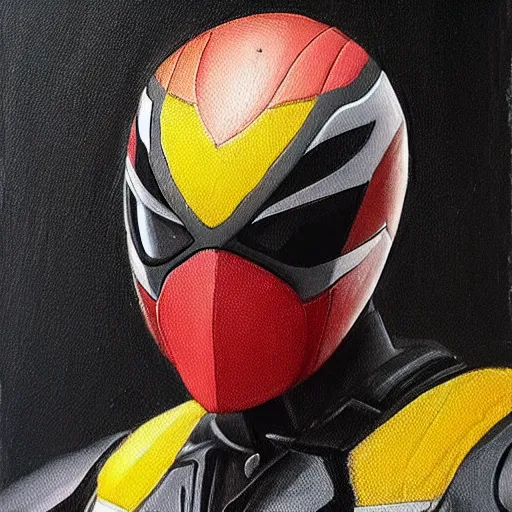 Image similar to a realistic painting by Raffaello Sanzi depicting the Kamen Rider Black with the head of Deddy Corbuzier in the Renaissance,smooth,Sharp focus,high detailed,high resolution,fine art, trending on Artstation.