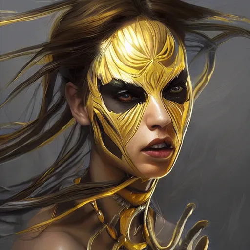 Image similar to gold venom, digital art by mandy jurgens and irina french and heraldo ortega, hyperdetailed, artstation, cgsociety