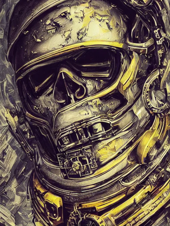 Prompt: portrait art of 8k ultra realistic astronaut skull , ornate intricate smashed glass helmet , detailed intricate ornate armour,blade runner, cybernetic, full of colour, cinematic lighting, battered, trending on artstation, 4k, hyperrealistic, focused, extreme details,unreal engine 5, cinematic, masterpiece, art by ayami kojima, giger