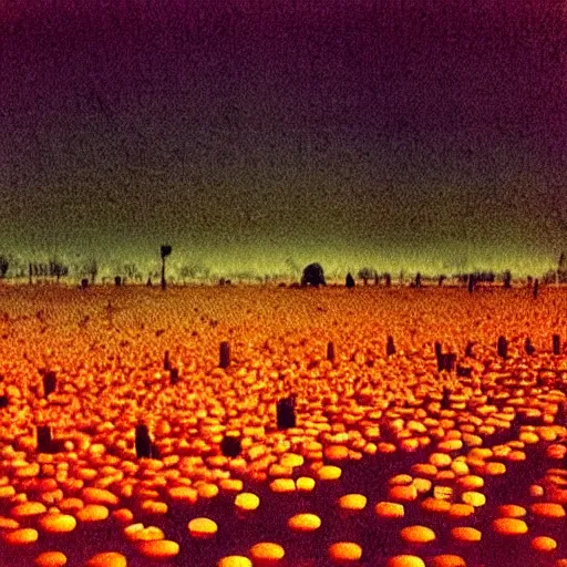 Prompt: Beautiful Liminal Grainy foggy disposable-camera Photograph of a infinite infinite infinite Town with many carrots carrots carrots carrots on the floor