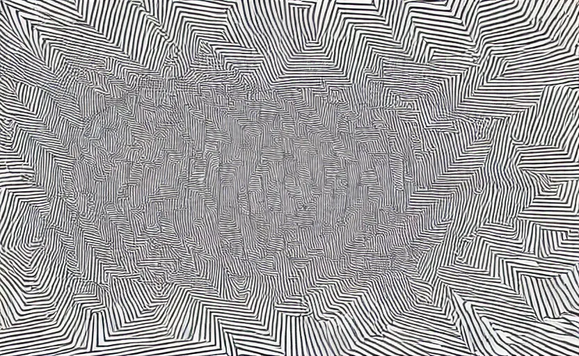 Image similar to chunky bold maze linework highly detailed optical illusion escher