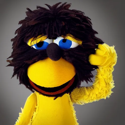 Image similar to a nightcore version of bert from sesame street