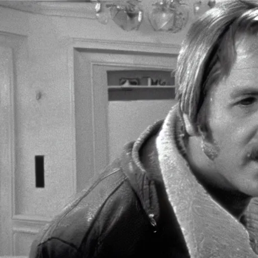 Image similar to Krzysztof Krawczyk in a still from a Polish black and white comedy movie The Cruise (1970), wide shot, 4k