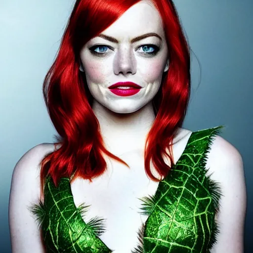 Prompt: emma stone as poison ivy