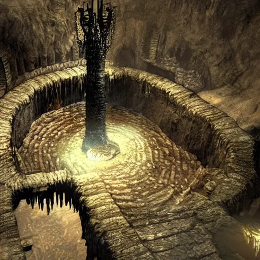 Prompt: a new design for a underground lake in darksouls 3, highly detailed masterpiece